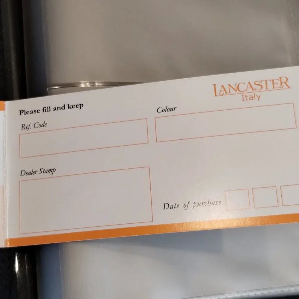 Lancaster Italy Black Leather Wallet/Photo/CC/Biz Card Holder New Cert of Auth